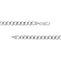 Olas d'Oro - 10K White Gold 5.7mm Concave Cuban Curb Chain with Lobster Clasp - 20'' Necklace