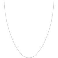 Olas d'Oro - 10K White Gold Adjustable Cable Chain Necklace with Slider Bead - 22" Length