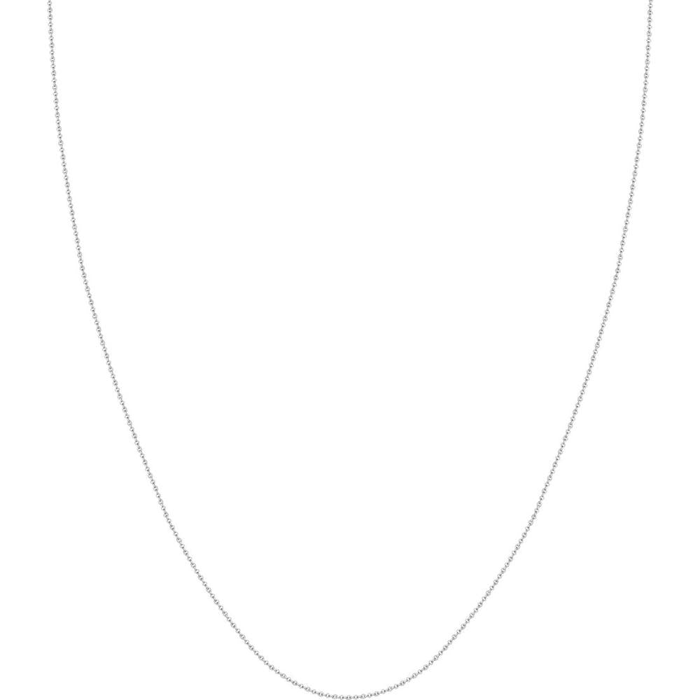 Olas d'Oro - 10K White Gold Adjustable Cable Chain Necklace with Slider Bead - 22" Length