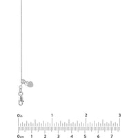 Olas d'Oro - 10K White Gold Adjustable Cable Chain Necklace with Slider Bead - 22" Length
