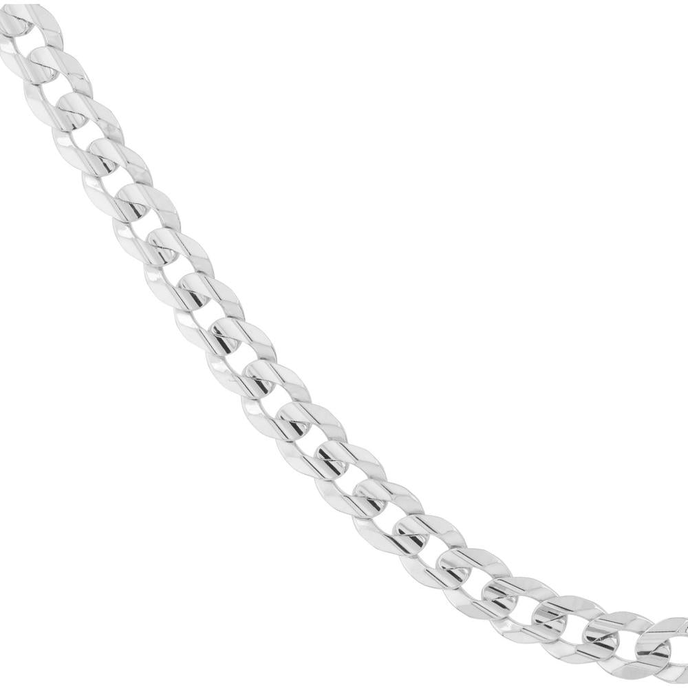 Olas d'Oro - 10K White Gold Cuban Curb Chain 9" Bracelet with Lobster Clasp - 19.48 Grams Total Weight