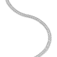 Olas d'Oro - 10K White Gold Two-Row Wheat Chain Bracelet - 4.25mm Width, Lobster Clasp