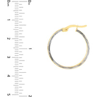 Olas d'Oro - 10K Yellow and White Gold Diamond-Cut Double Side Large Hoop Earrings
