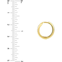 Olas d'Oro - 10K Yellow Gold 12mm Double-Sided Diamond-Cut and Polished Hoops - 1.41 Grams Total Weight