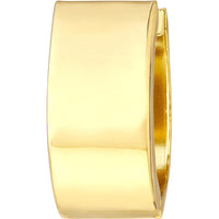 Olas d'Oro - 10K Yellow Gold 15mm Round Stamping Hoop Earrings with Hinge Closure