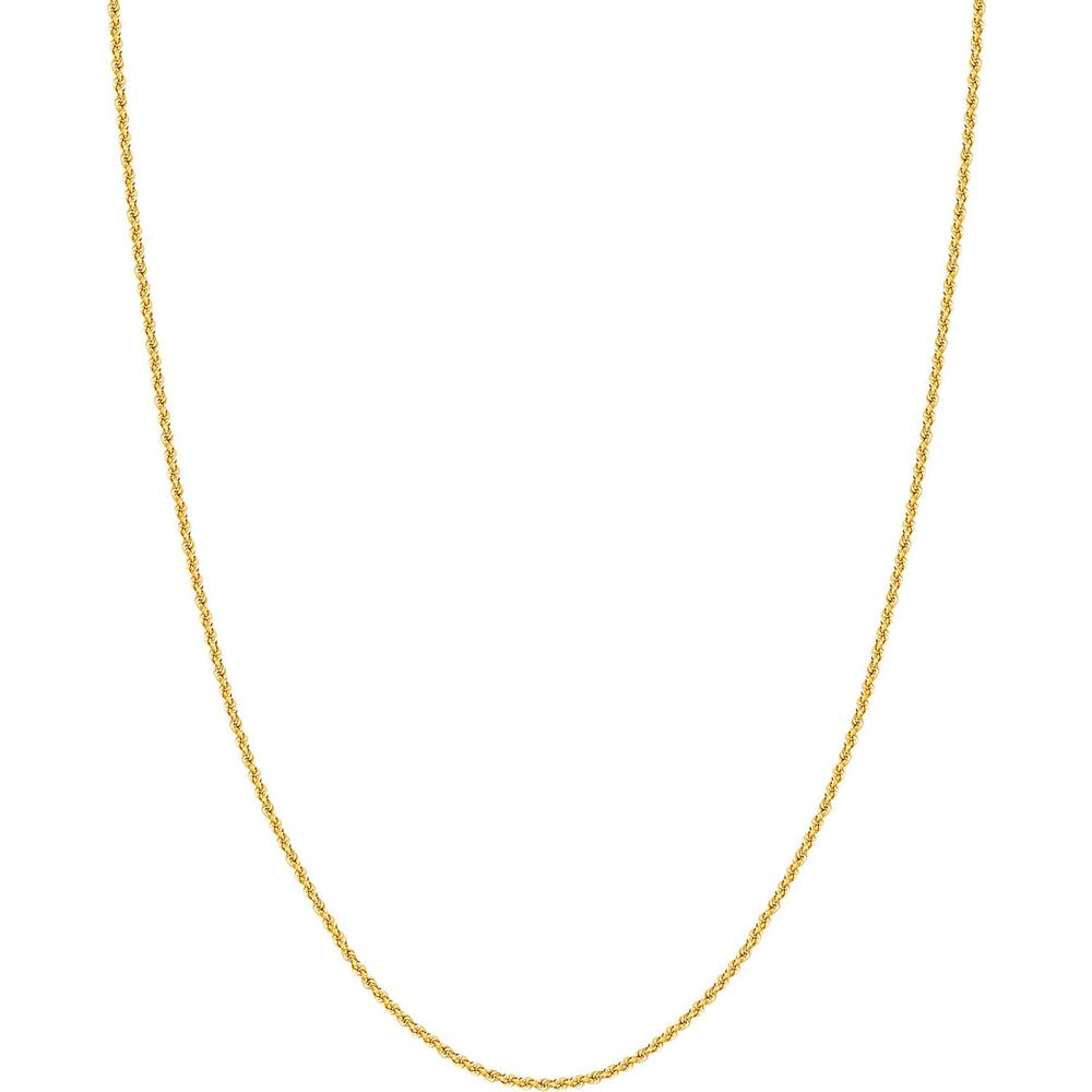 Olas d'Oro - 10K Yellow Gold 18" 2mm Light Rope Chain Necklace with Lobster Lock - 1.85 Grams