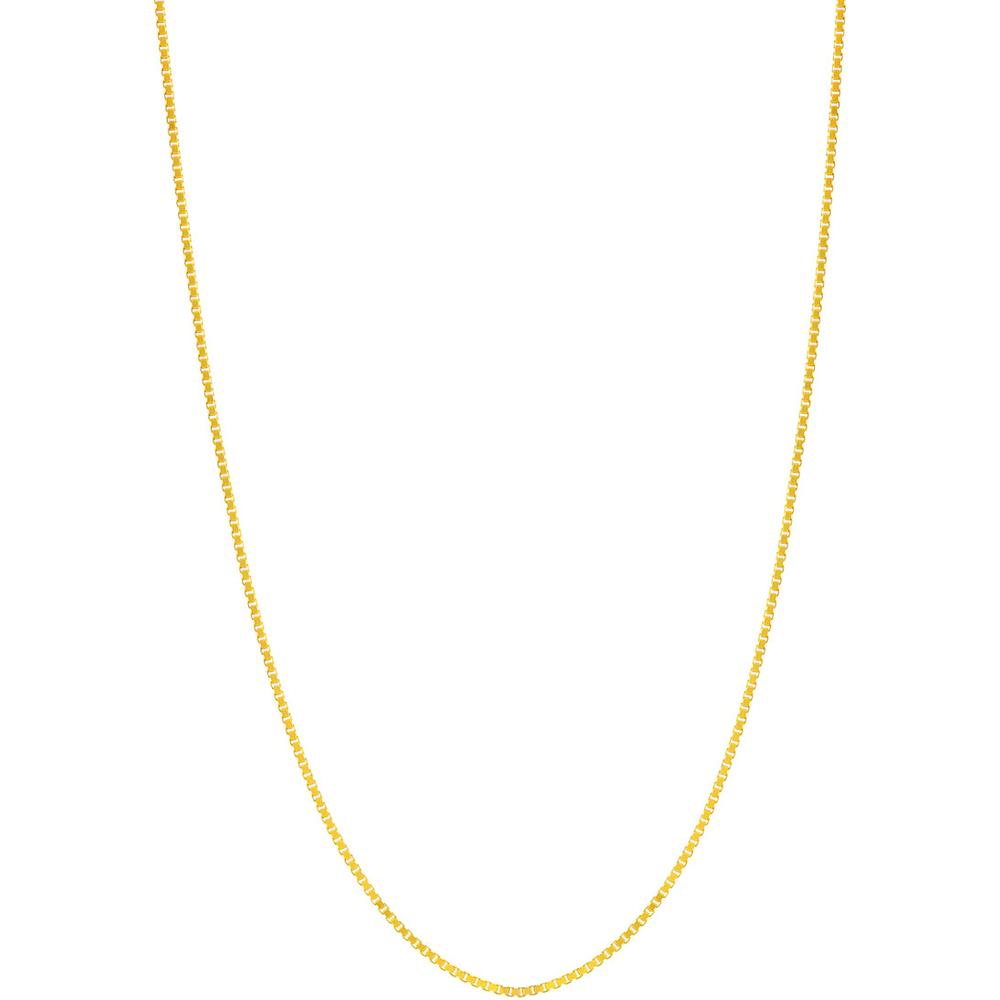 Olas d'Oro - 10K Yellow Gold 18" Box Chain Necklace with Lobster Clasp - 0.73mm Width