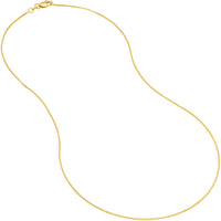 Olas d'Oro - 10K Yellow Gold 18" Box Chain Necklace with Lobster Clasp - 0.73mm Width