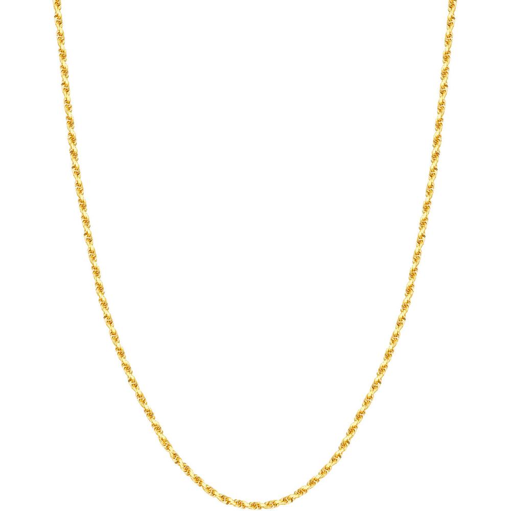 Olas d'Oro - 10K Yellow Gold 18" Diamond-Cut Rope Chain - 3mm with Lobster Clasp