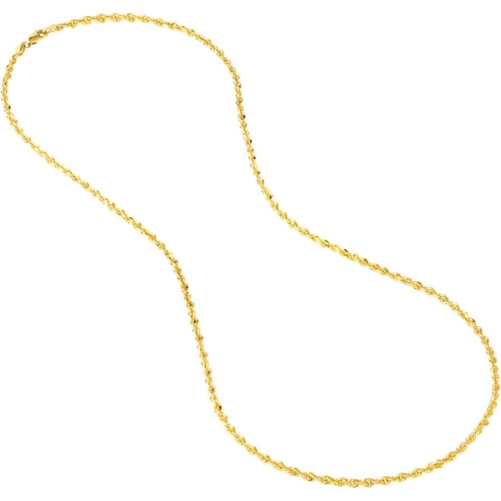 Olas d'Oro - 10K Yellow Gold 18" Diamond-Cut Rope Chain - 3mm with Lobster Clasp