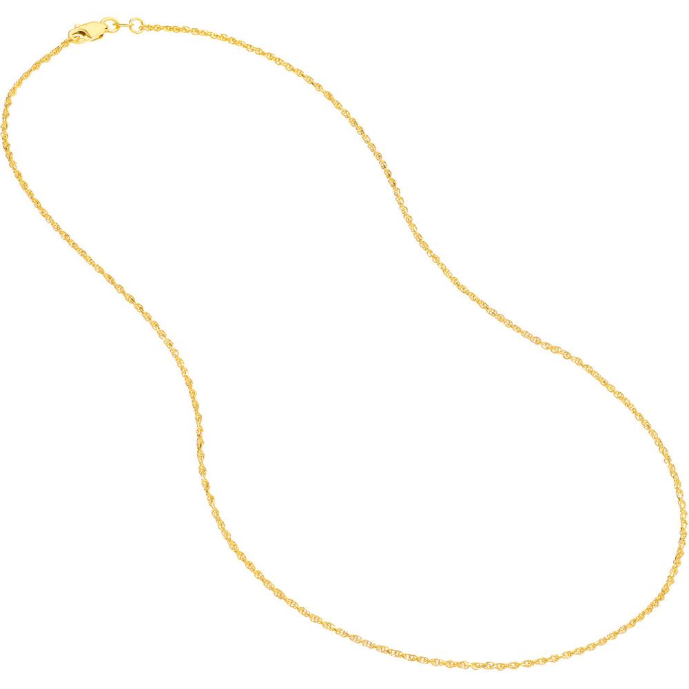 Olas d'Oro - 10K Yellow Gold 18" Diamond-Cut Rope Necklace with Lobster Clasp - 1.85 Grams