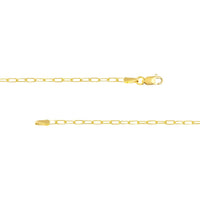 Olas d'Oro - 10K Yellow Gold 18" Paper Clip Chain Necklace with Diamond-Cut Links - 2.74 Grams
