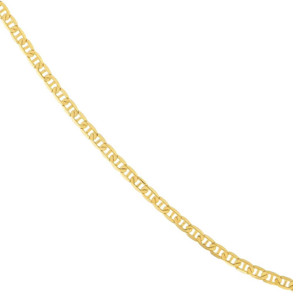 Olas d'Oro - 10K Yellow Gold 2.30mm Mariner Chain with Lobster Lock - 22" Necklace