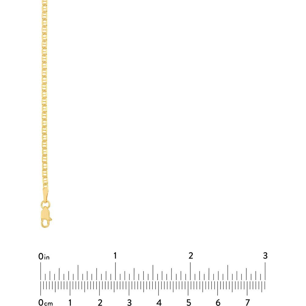 Olas d'Oro - 10K Yellow Gold 2.30mm Mariner Chain with Lobster Lock - 22" Necklace