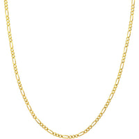 Olas d'Oro - 10K Yellow Gold 2.85mm Light Concave Figaro Chain Necklace with Lobster Lock - 22 Inches