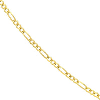 Olas d'Oro - 10K Yellow Gold 2.85mm Light Concave Figaro Chain Necklace with Lobster Lock - 22 Inches