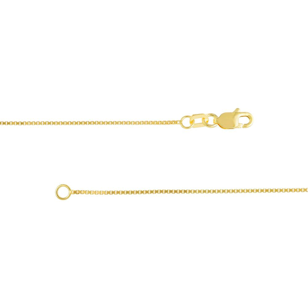 Olas d'Oro - 10K Yellow Gold 20" Box Chain Necklace with Lobster Lock - 0.73mm Width
