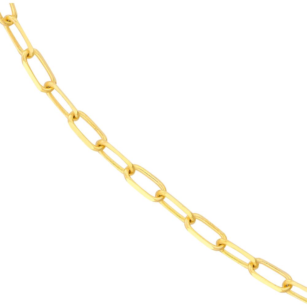 Olas d'Oro - 10K Yellow Gold 20" Diamond-Cut Paper Clip Necklace - 3 Grams
