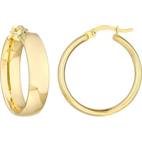 Olas d'Oro - 10K Yellow Gold 20mm Round High Polished Hoop Earrings - 2.67 Grams Total Weight