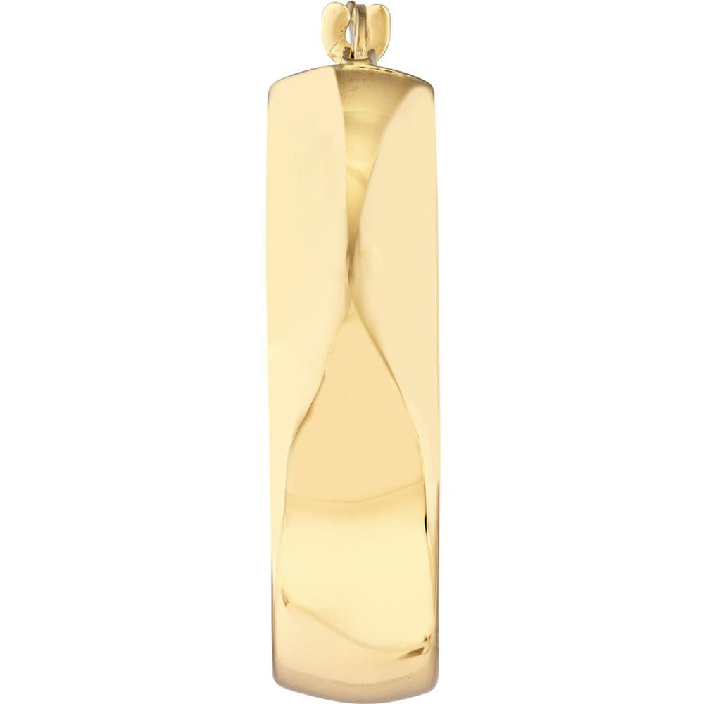 Olas d'Oro - 10K Yellow Gold 20mm Round High Polished Hoop Earrings - 2.67 Grams Total Weight