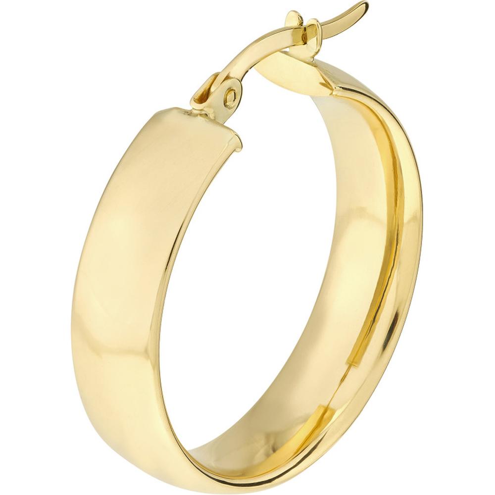 Olas d'Oro - 10K Yellow Gold 20mm Round High Polished Hoop Earrings - 2.67 Grams Total Weight
