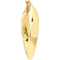 Olas d'Oro - 10K Yellow Gold 20mm Round Waved Polished Hoop Earrings - 2.55 Grams Total Weight