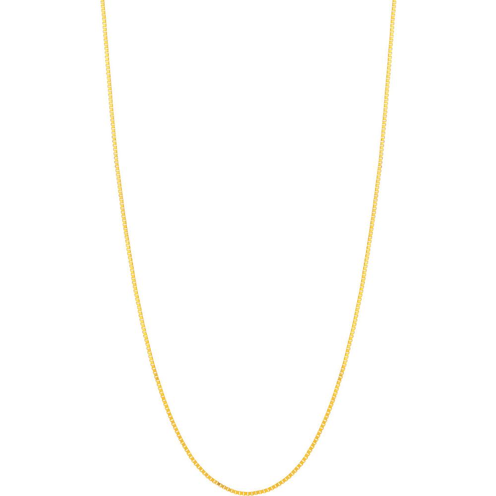 Olas d'Oro - 10K Yellow Gold 24" Box Chain Necklace with Lobster Clasp - 0.66mm Width