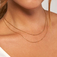 Olas d'Oro - 10K Yellow Gold 24 Inch Diamond-Cut Paper Clip Chain Necklace - 3.54 Grams
