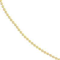 Olas d'Oro - 10K Yellow Gold 2mm Bead Chain Necklace 16" - 5.1 Grams Average Weight