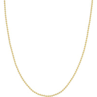 Olas d'Oro - 10K Yellow Gold 2mm Bead Chain Necklace - 18" Length, Lobster Clasp, 5.71 Grams Weight