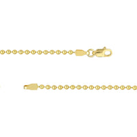 Olas d'Oro - 10K Yellow Gold 2mm Bead Chain Necklace - 20 Inch, Lobster Clasp
