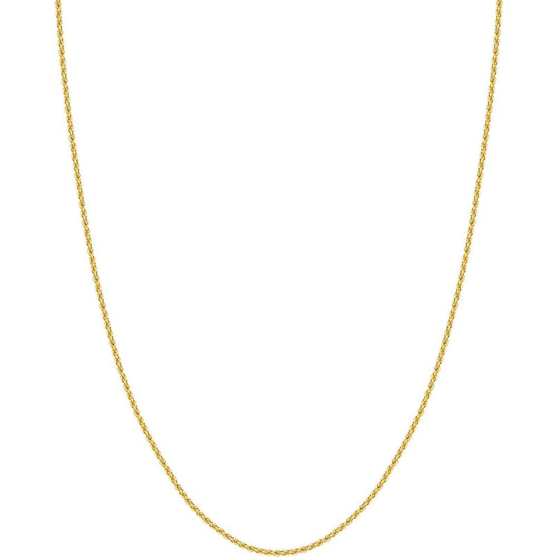 Olas d'Oro - 10K Yellow Gold 2mm Light Rope Chain Necklace - 20" Length