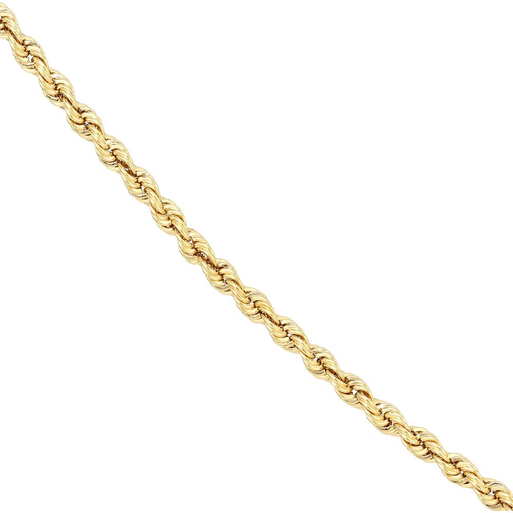 Olas d'Oro - 10K Yellow Gold 2mm Light Rope Chain Necklace - 20" Length