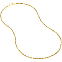 Olas d'Oro - 10K Yellow Gold 2mm Light Rope Chain Necklace - 20" Length