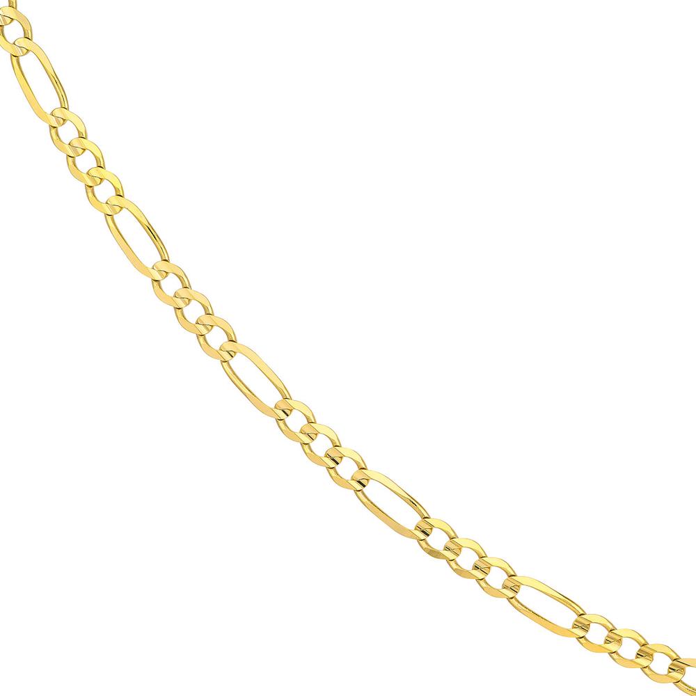 Olas d'Oro - 10K Yellow Gold 30" Light Concave Figaro Chain Necklace - 23.85g