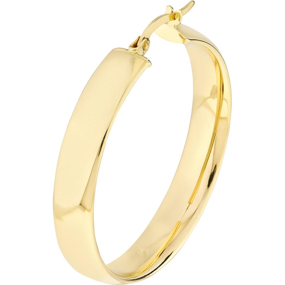 Olas d'Oro - 10K Yellow Gold 30mm Round Polished Hoop Earrings - 3.85 Grams Total Weight