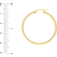 Olas d'Oro - 10K Yellow Gold 30mm Round Polished Hoop Earrings - 3.85 Grams Total Weight