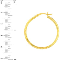 Olas d'Oro - 10K Yellow Gold 3mm x 30mm Diamond-Cut Hoop Earrings