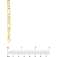 Olas d'Oro - 10K Yellow Gold 4.7mm Light Concave Figaro Chain Necklace - 22" Length, Lobster Clasp Closure