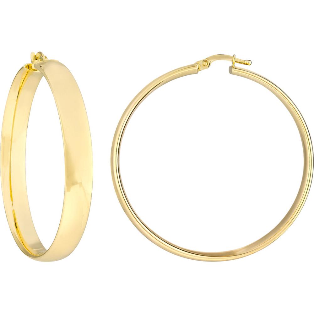 Olas d'Oro - 10K Yellow Gold 40mm Round Polished Hoop Earrings