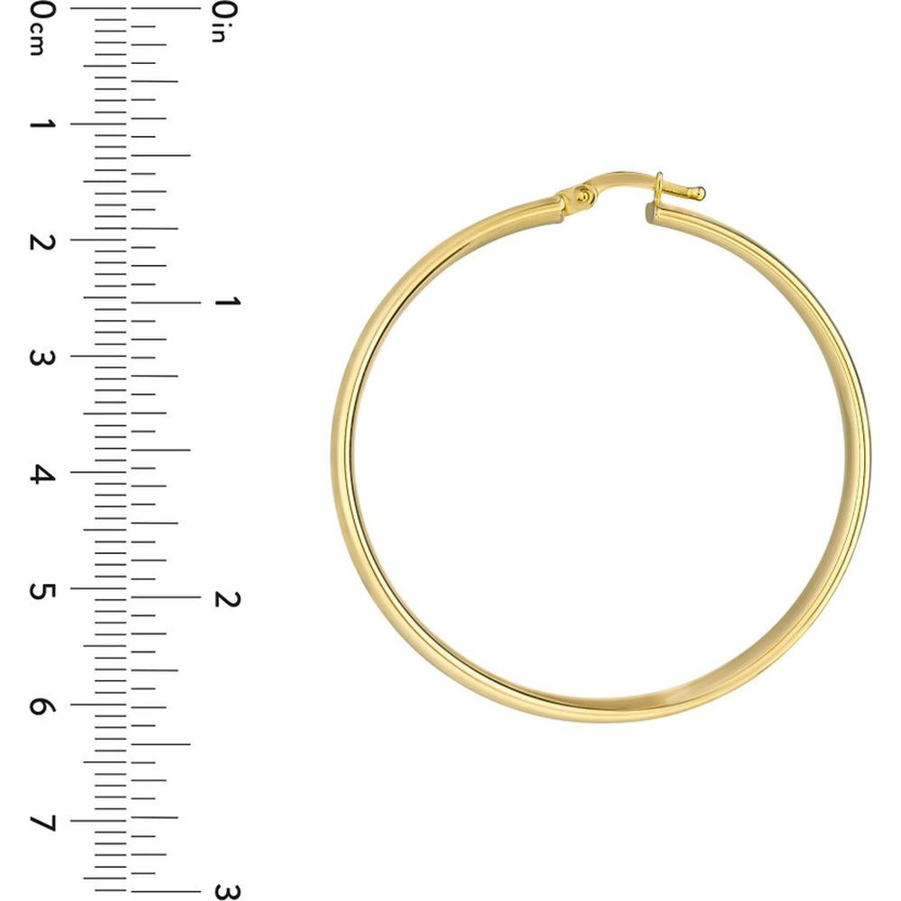 Olas d'Oro - 10K Yellow Gold 40mm Round Polished Hoop Earrings