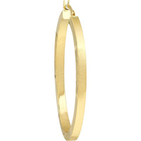 Olas d'Oro - 10K Yellow Gold 45mm Diamond-Cut Satin Finish Oval Hoop Earrings - 4.25g Total Weight