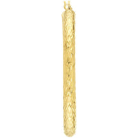 Olas d'Oro - 10K Yellow Gold 4mm x 42mm Diamond-Cut Oval Hoop Earrings - 3.30g Total Weight