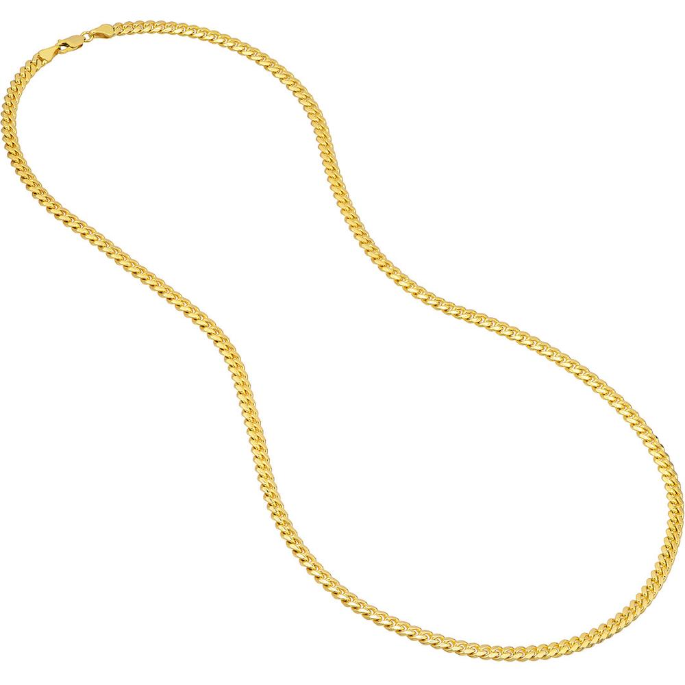 Olas d'Oro - 10K Yellow Gold 5.0mm Miami Cuban Chain Necklace with Lobster Lock - 24'' Length