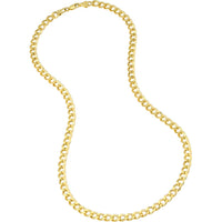 Olas d'Oro - 10K Yellow Gold 5.7mm Hollow Cuban Chain Bracelet with Lobster Clasp - 8 Inches