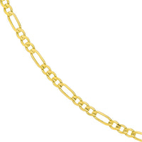 Olas d'Oro - 10K Yellow Gold 7.2mm Light Concave Figaro Chain Bracelet with Pear Shape Lobster Clasp - 11.8 Grams