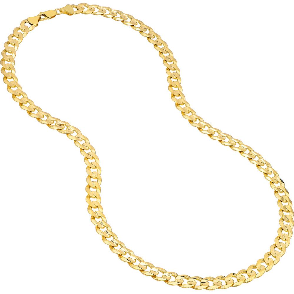 Olas d'Oro - 10K Yellow Gold 8.7mm Cuban Curb Chain Bracelet with Lobster Lock - 19.48 Grams