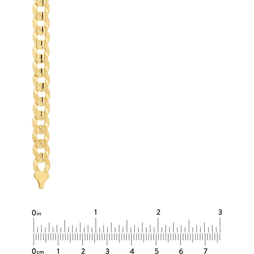 Olas d'Oro - 10K Yellow Gold 8.7mm Cuban Curb Chain Bracelet with Lobster Lock - 19.48 Grams