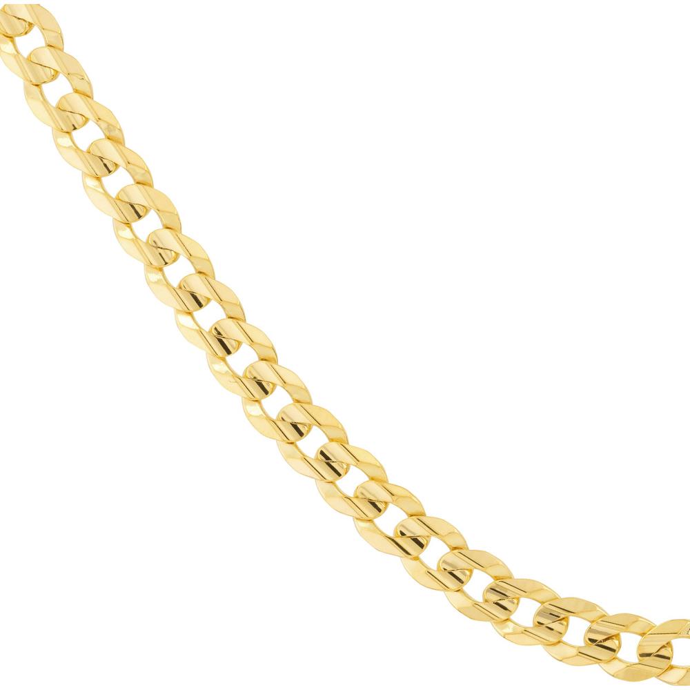 Olas d'Oro - 10K Yellow Gold 8.7mm Cuban Curb Chain Necklace with Lobster Lock - 30" Length
