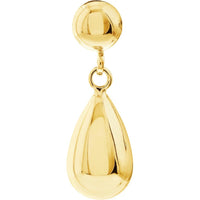 Olas d'Oro - 10K Yellow Gold Bead Stud Earrings with Teardrop Dangle - 1.73 Grams